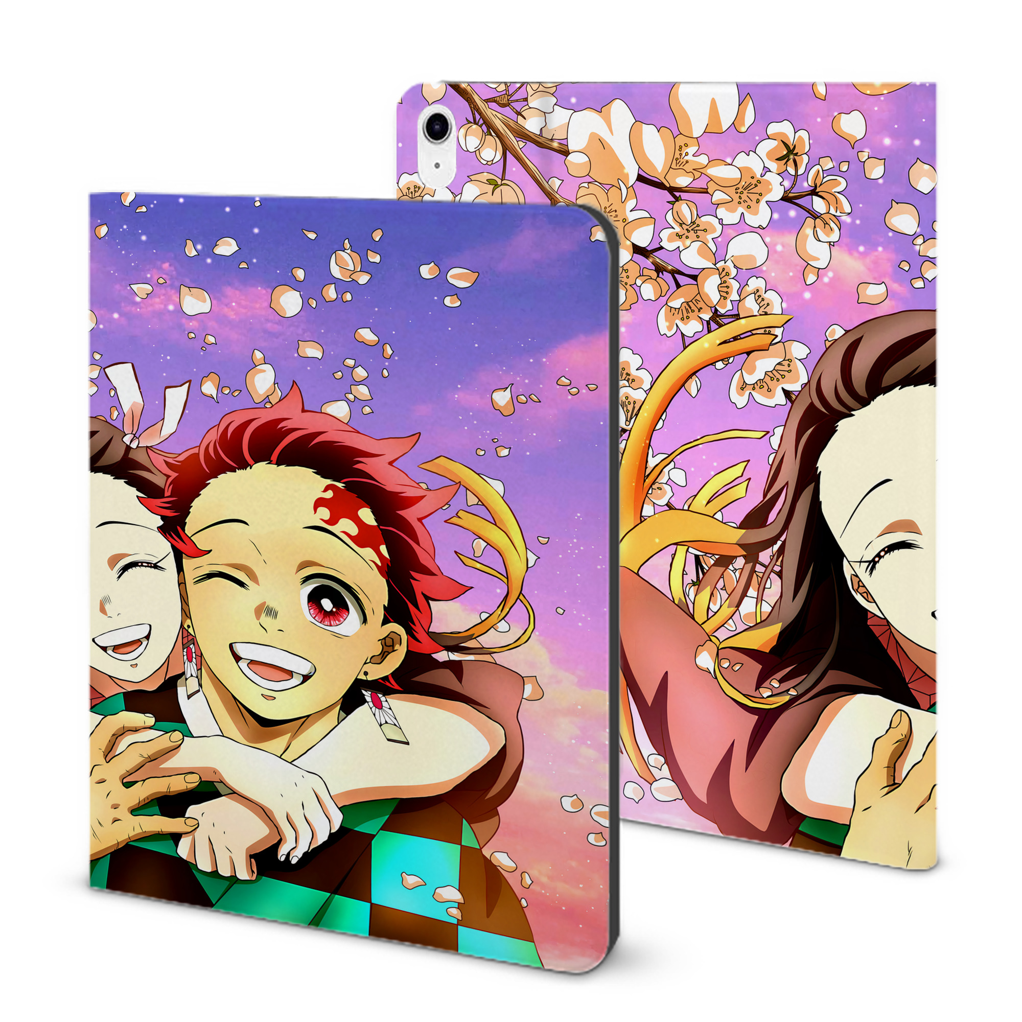 （画像用） 鬼滅の刃（きめつのやいば）竈門 炭治郎／かまど たんじろう Kamado Tanjirou IPad ケース ブック型 PUレザー TPU 耐衝撃 軽量 薄型 ペン収納なし 全面保護 IPad 各モデル対応